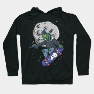 Alien Skateboard in Space Hoodie